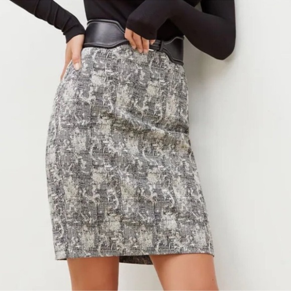 MM Lafleur Womens Noho Pencil Skirt Size 0 Black Crackle Print Tailored Career - Picture 1 of 12